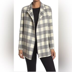 Theory Sileena Wool/Cashmere Luxe Buffalo Plaid Coat Small
